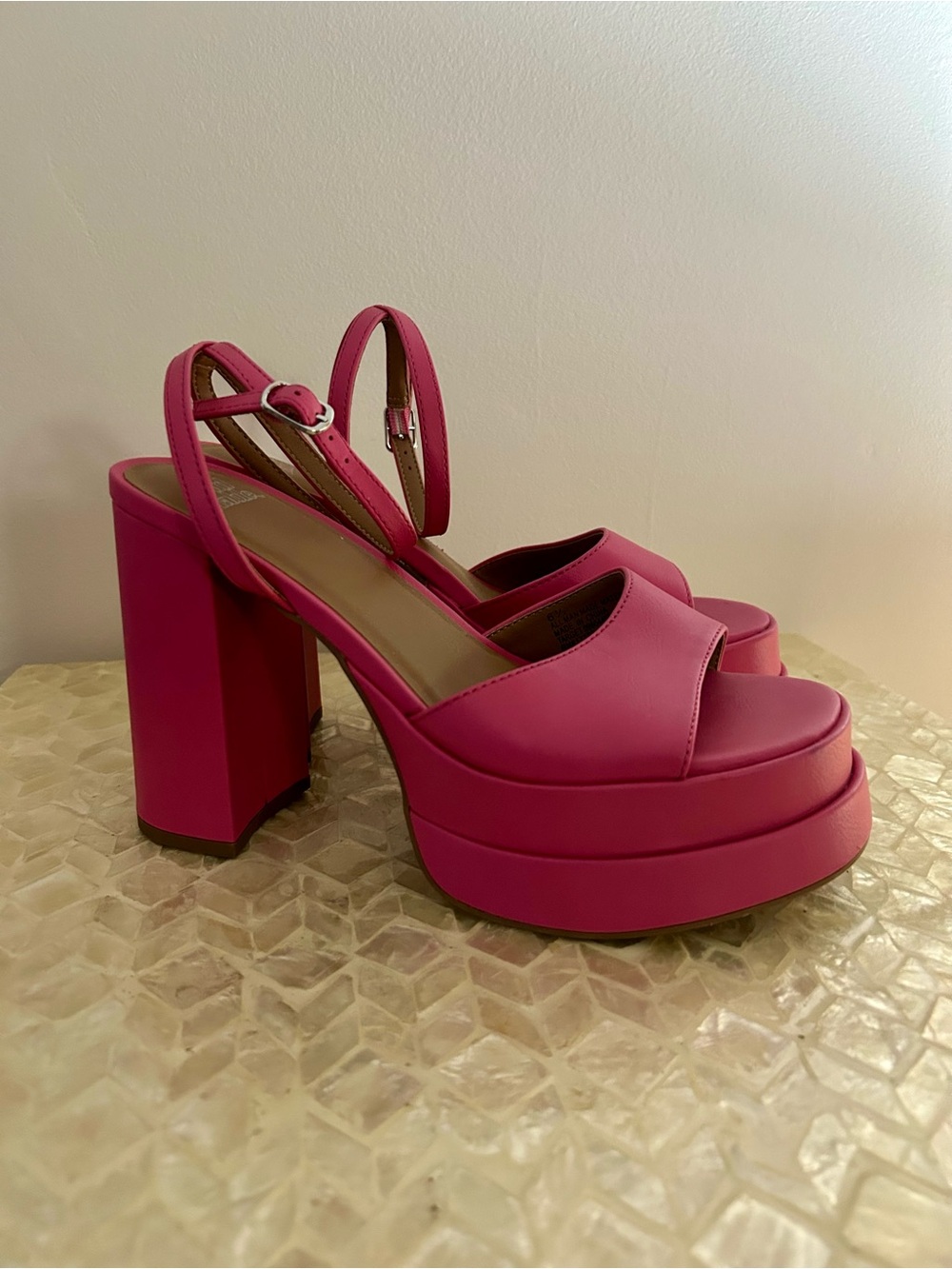 wild fable Hot Pink Platform Block Heel Sandals